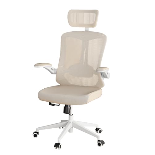 Heavy Duty Ergonomic Office Chair with Wheels and Arms - Comfortable Support for Office, Bedroom, and College Dorm