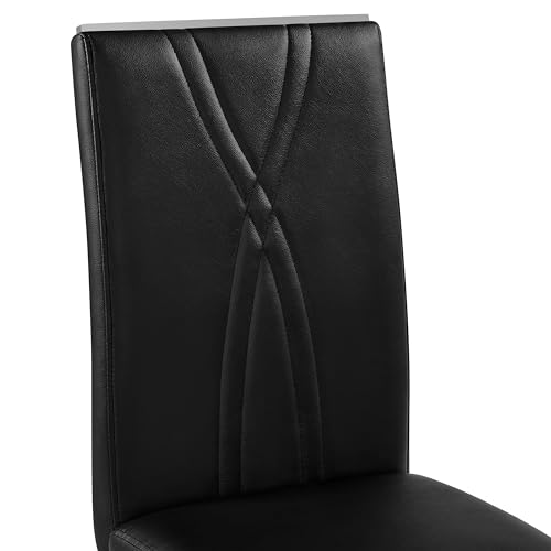 Modern Black Dining Chairs Set of 2 for Dining Room and Kitchen