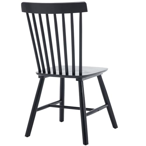 Set of 6 Black Windsor Dining Chairs for Home, Patio, or Restaurant