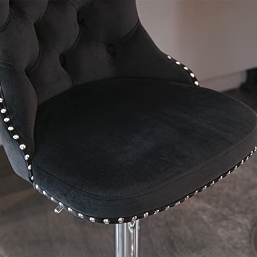2-Piece Velvet Swivel Bar Stool Set for Home Bar or Kitchen Island