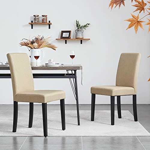 Set of 4 Yaheetech Modern Fabric Dining Chairs for Kitchen Living Room