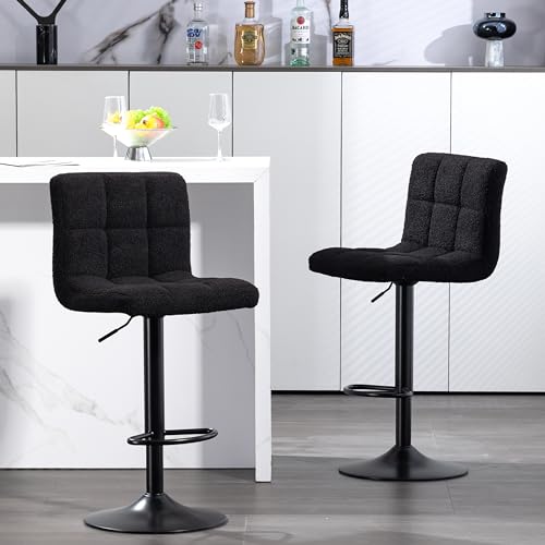 Set of 2 Modern Swivel Bar Stools for Kitchen Island, Black - For Finnhomy Audience