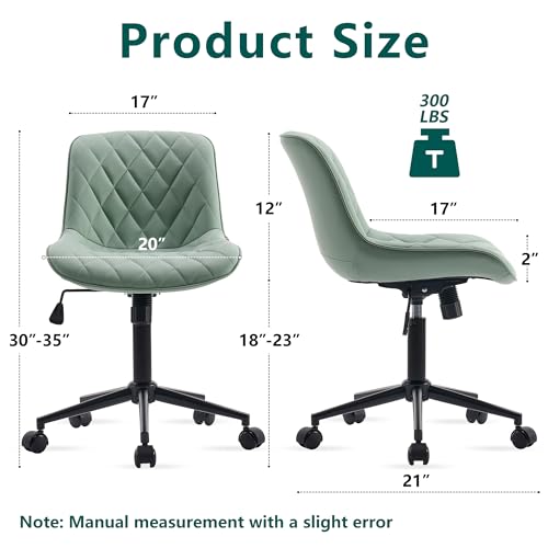 Armless Desk Chair for Home Office and Computer Use