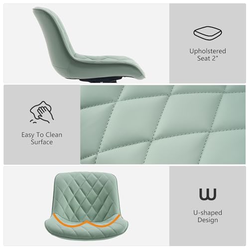 Armless Desk Chair for Home Office and Computer Use