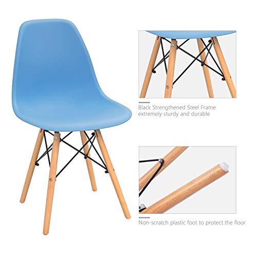 Modern Blue Dining Chairs Set of 4 for Kitchen, Bedroom, Living Room by Furmax