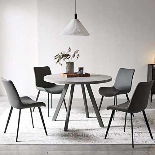 Set of 4 Modern Grey Upholstered Dining Chairs for Kitchen and Dining Room