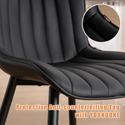 Mid Century Modern Black Dining Chair Set for Kitchen and Dining Room