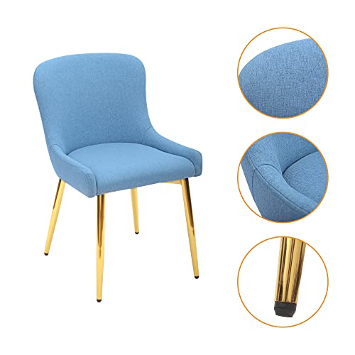 Mid Century Modern Blue Dining Chairs, Set of 2