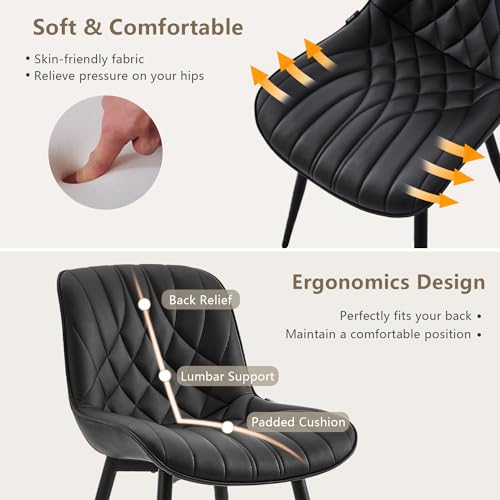Modern Black Dining Chair Set for Kitchen & Dining Room