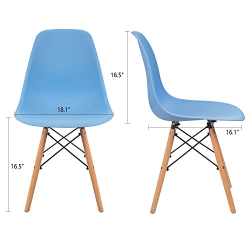 Modern Blue Dining Chairs Set of 4 for Kitchen, Bedroom, Living Room by Furmax