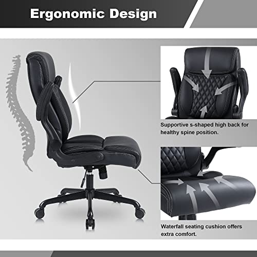 High Back Executive Office Chair with Ergonomic Design and Adjustable Features