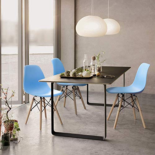 Modern Blue Dining Chairs Set of 4 for Kitchen, Bedroom, Living Room by Furmax
