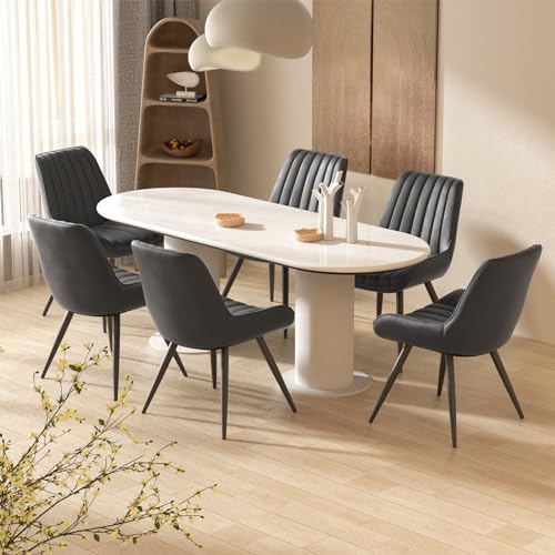 Modern Cushioned Dining Chairs with Metal Legs