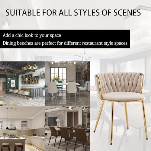 Beige Velvet Dining Chair Set of 4
