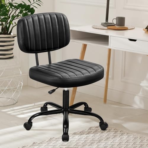 Armless Office Chair with Low Back Support for Small Spaces