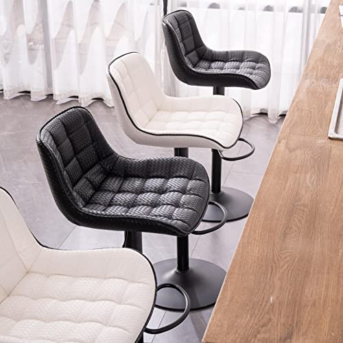 Modern Black Bar Stools with Backrest for Kitchen Islands