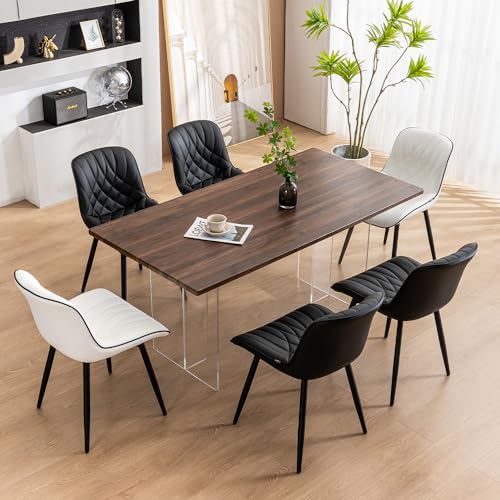 Set of 2 Black Upholstered Dining Chairs for Kitchen or Dining Room