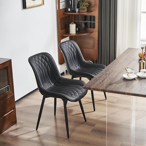 YOUNIKE Black Mid-Century Modern Dining Chair Set