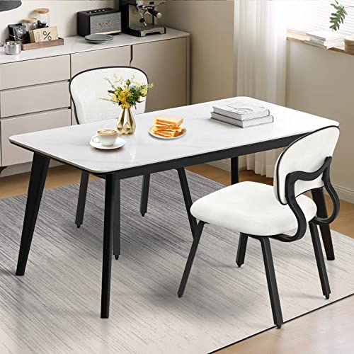 Set of 2 Modern Upholstered Dining Chairs for Kitchen and Living Room