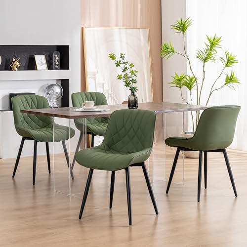 Olive Faux Leather Kitchen Dining Chair Set of 2