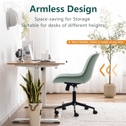 Ergonomic Armless Home Office Desk Chair with Wheels